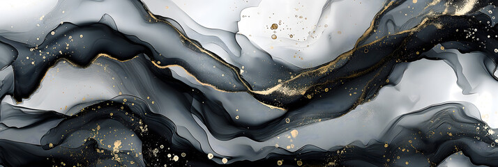 Wall Mural - Elegant Abstract Marbled Background with Golden Accents