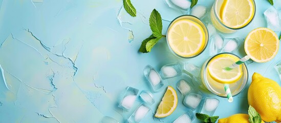 Poster - Lemonade, top view. Copy space image. Place for adding text or design