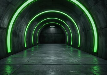 Sticker - Futuristic neon tunnel