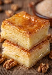 Wall Mural - Delicious baklava pastry with honey and walnuts