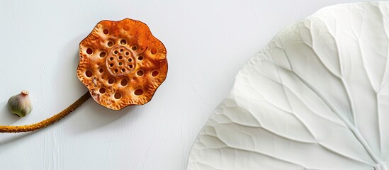Aufkleber - White background with copy space image featuring a lotus root