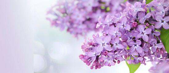 Aufkleber - A beautiful bouquet of lilac flowers set against a white background with plenty of space for text or additional images.