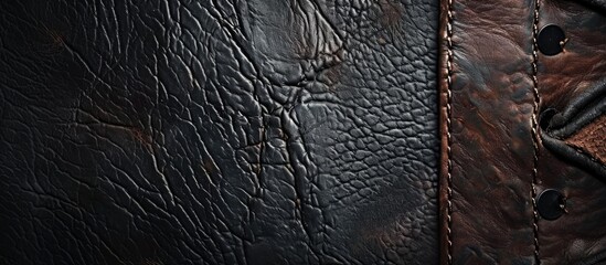 Aufkleber - A dark leather stripe against a leather backdrop with copy space image.