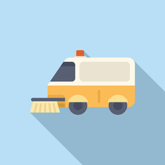 Poster - Street sweeper truck cleaning road, maintaining city hygiene