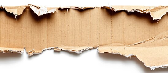 Aufkleber - Textured cardboard with torn edges on a white background with copy space image.