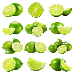 Wall Mural - Lime png element set, transparent background