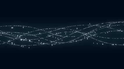 Aufkleber - Abstract digital dot line particle data background connecting technology concept.