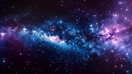 Aufkleber - A stunning image of the Milky Way galaxy, featuring a dense band of stars and glowing nebulae against a dark blue backdrop.