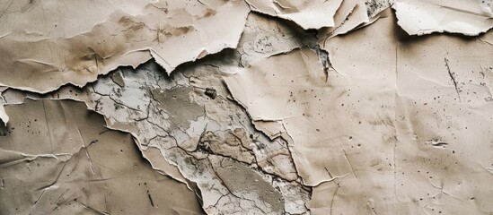 Aufkleber - Beige paper surface against concrete backdrop, providing copy space image for text placement.