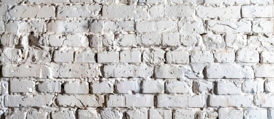 Poster - White brick wall texture suitable as a background for graphic design or wallpaper, with ample copy space image.