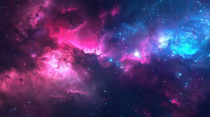 Cosmic Nebula: A Symphony of Pink and Blue