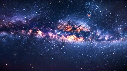 Aufkleber - A stunning view of the Milky Way galaxy at night, with a bright band of stars and nebulae stretching across the sky.