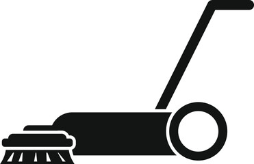 Poster - Simple icon of a cleaning floor machine using rotating brushes for effective cleaning