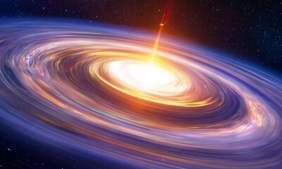 Wall Mural - Spiral galaxy in infinite space. Impressive swirls and colorful explosions remind us of the power and majesty of the universe, engaging the viewer on a cosmic journey.	