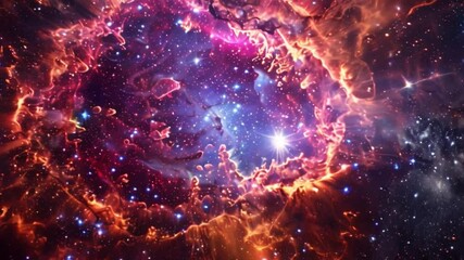 Poster - This colorful nebula with bright stars. Space background. Galaxy