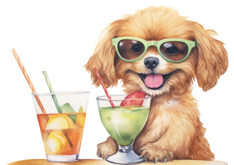 Sticker - PNG Cocktail dog sunglasses mammal.