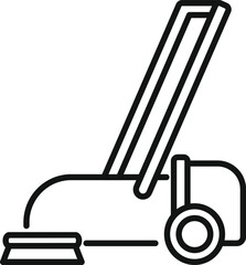 Canvas Print - Simple icon of a cleaning machine using suction with a long handle for professional use