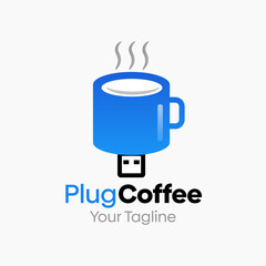 Wall Mural - Plug Coffee Logo Vector Template Design. Good for Business, Start up, Agency, and Organization