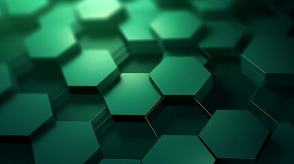 Wall Mural - Abstract Green Hexagon Pattern Background