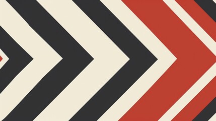 Wall Mural - Abstract Red, White, And Black Chevron Pattern, retro background