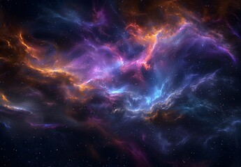 Poster - 3D Rendered Colorful Nebula In Deep Space