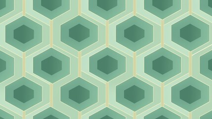Wall Mural - Abstract Green Hexagon Pattern Background, retro style, background