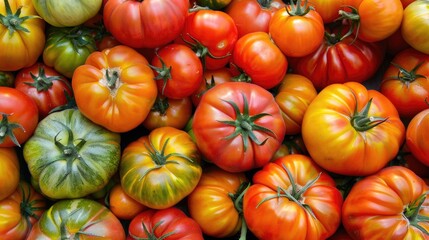 Canvas Print - Vibrant organic autumn harvest of fresh tomatoes