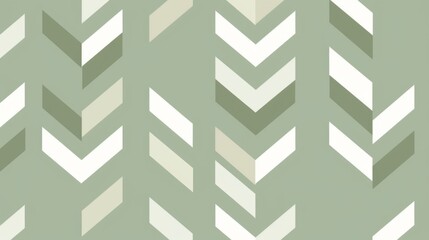 Wall Mural - Abstract Green And White Chevron Pattern Background, retro style