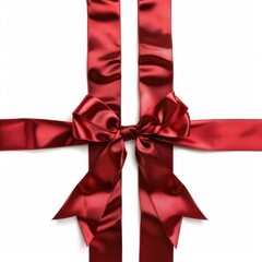 Wall Mural - Elegant Red Ribbon With Bow