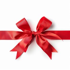 Wall Mural - Red Ribbon With Bow on Gift Box