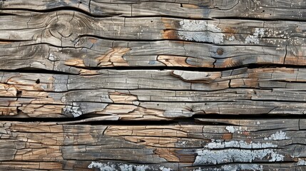 Sticker - Old wooden planks with a crack texture