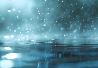 Poster - Dreamy Bokeh Background with Raindrops on Water