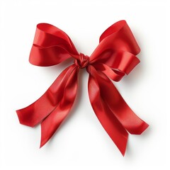 Wall Mural - Red Bow on White Background