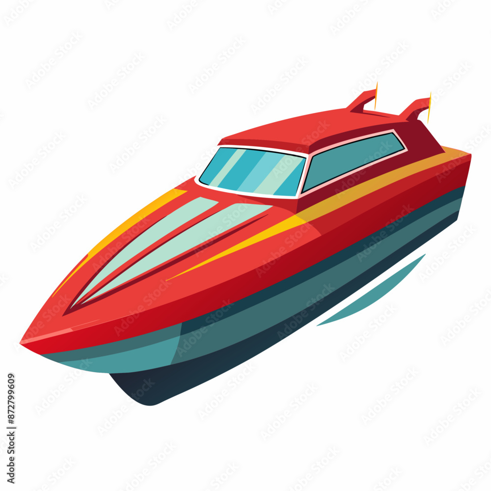 speedboat clipart cartoon Illustration drawing Stock Vector | Adobe Stock