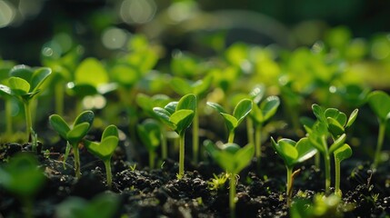 Wall Mural - Springtime s young seedlings close up