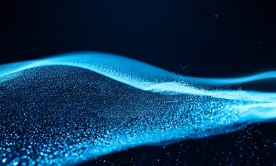 Wall Mural - abstract blue wave background with particles
