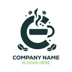 a logo Coffee for company name on a white backgroun