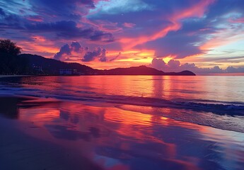 Poster - Stunning Sunset Over Phuket Beach, Thailand