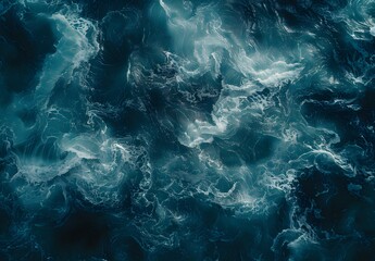 Canvas Print - Aerial View of Swirling Ocean Water