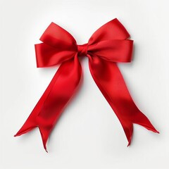 Wall Mural - Red Bow on White Background