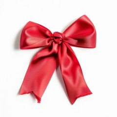 Wall Mural - Red Bow on White Background