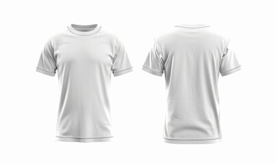 Canvas Print - Fashion concept, closeup of a man and boy in a blank white t-shirt, with the front and rear of the shirt isolated.