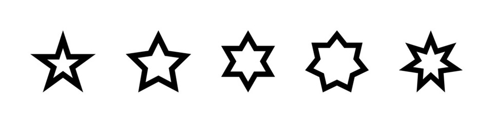 Wall Mural - five black stars - vector icons