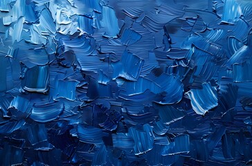 Wall Mural - Abstract Blue Oil Painting Texture Background