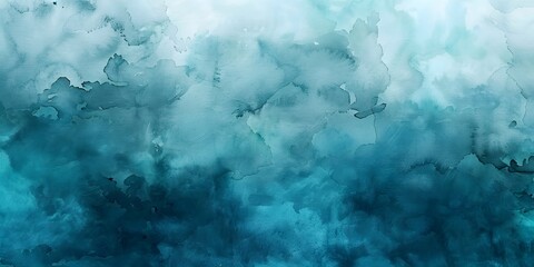 Canvas Print - Abstract Teal Watercolor Background with Grunge Texture