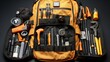 © Лариса Крохмаль - Professional electrician s durable backpack for efficient tool organization and portability