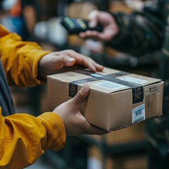 Delivery Person Holding a Package