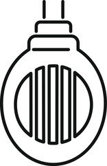 Poster - Simple line icon of a round electric heater, representing home heating and warmth