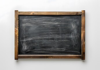 Poster - Empty Wooden Frame Blackboard on White