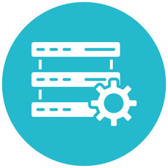 Sticker - Network Data Management vector icon. Can be used for Networking iconset.